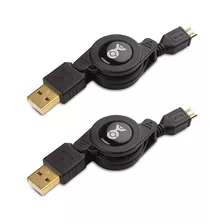 Cable Matters 2-pack Retractable Usb Chapado En Oro A Carga