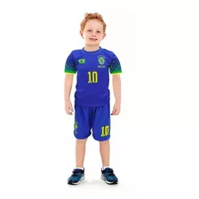 Camiseta E Calção Brasil Infantil Seleção Brasileira Copa