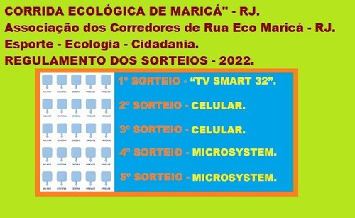 Sorteios Do Projeto  Corrida Eco Maricá   - Rj (pergunte).