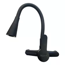 Griferia Monocomando De Pared Cocina Flexible Negra