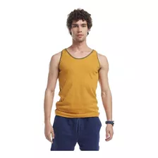 Regata Canelada Slim Brohood Masculina Copa Amarelo