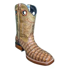 Bota Vaquera Rodeo Ras Piel Nat Troquelada Cocodrilo Hombre