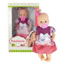 Brinquedo Infantil Boneca Bebe Pequerrucha Com Chupeta Rosa