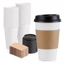 Vasos Desechables Para Cafe Con Tapa Fajilla Termicos 16 Oz