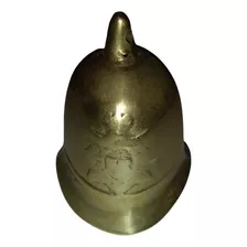 Antigua Campana De Bronce Macizo Gorro Bombero Bella Sonería