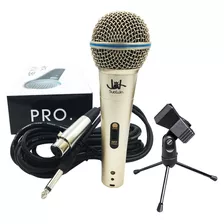 Microfone C/cabo P10 Dinâmico Cardioide Karaoke Profi Sm58