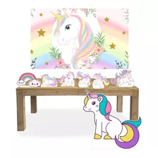 Kit Display Mdf Unicornio Com 07 Pçs + Painel