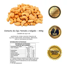 Castanha De Caju Torrada Sem Sal W1 Inteira Premium 500 Gr 