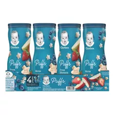 Snack Para Bebé Puffs Gerber 4pzs 42g Mora Manzana Fresa