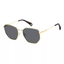 Óculos De Sol Polaroid Polarizado Pld6214/s/x 2f7-56 Cor Dourado Armação Dourado Haste Dourado Lente Cinza