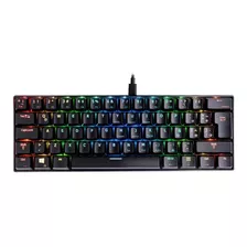 Teclado Gamer Vsg Mintaka Qwerty Kailh Red Español Latinoamérica Color Negro Con Luz Rgb