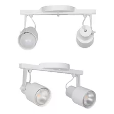 Spot Trilho Duplo 2 Sobrepor Stella Plafon Luminaria Branco 110v/220v