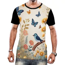 Camisa Camiseta Personaliza Desenho Jardim Borboletas 1