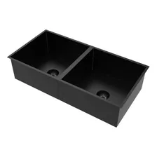 Cuba Inox Dupla Embutir Quadrada Gourmet Preto 800 X 400