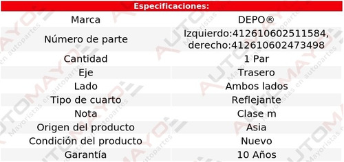 (2) Cuartos Depo Ml400 Mercedes-benz 2012-2015 Foto 4