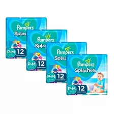 Kit 48 Fraldas Pampers Para Água Splashers Baby Shark P-m 