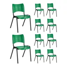 Kit 10 Cadeiras Iso Fixa Plástica Empilhável 