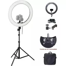 Kit Ring Light Led Rl18 Polegadas P/ Youtubers Live Equifoto Cor Da Estrutura Preto 110v/220v