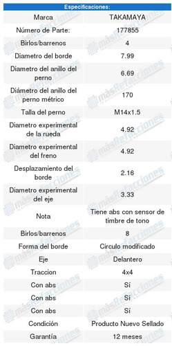 Maza Rueda Delantera Ford Excursion 00 A 04 Foto 2