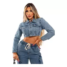 Jaqueta Curta Jeans Sem Lycra Botões Encapado Revesst Jeans.