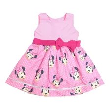 Vestido Infantil Festa Minnie Rosa Bolinhas Infantil 