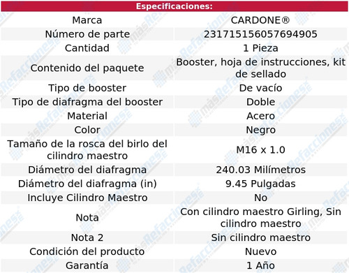 (1) Booster Frenos Cardone Audi A6 Quattro Del 2002 Al 2005 Foto 5