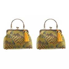 2 Bolsas Retro De Tela Cortavientos Su Haiya Con Borla Elega