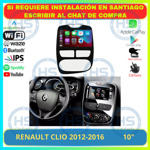 Radio 10 Pulgada Android Auto Carplay Renault Clio 2012-2016 Foto 2