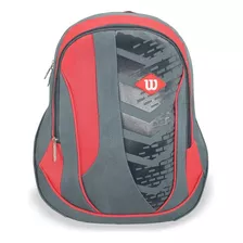 Mochila Wilson Deportiva Casual Color Gris/rojo