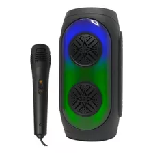 Caixa De Som Amplificada Karaoke Potente Led Bluetooth Preta