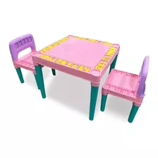 Mesa Infantil Colorida Com 2 Cadeira Tritec Menina