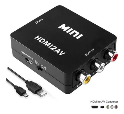 Adaptador De Convertidor De Audio Y Video Tv Hdmi A Rca 1080