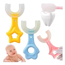 Cepillo De Dientes Para Niños En Forma De U Silicon Azul