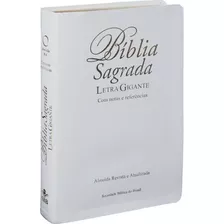 Biblia Sagrada Letra Gigante Ara Índice Couro Bonde Branca