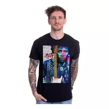 Camiseta Masculina Preta Jimi Hendrix Bandas De Rock Moda