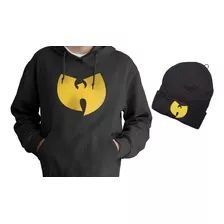 Sudadera Hoodie Negra Wu Tang Clan Hip Hop Gorrito De Regalo