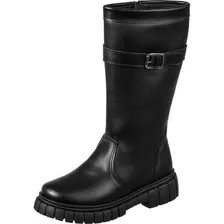 Bota Infantil Feminina Montaria Cano Longo Zíper Macia Moda