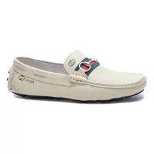 Sapatilha Mocassim Drive Casual Da Gts Original 100% Couro 