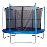 Cama Elástica Garden Life Tc0300 Con Diámetro De 3 m, Color Del Cobertor De Resortes Azul Y Lona Negra