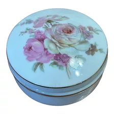 Alhajero Joyero De Porcelana Tsuji Con Rosas