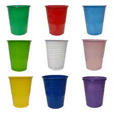 50 Vasos Plásticos De Color Descartables Varios Colores