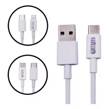 Cabo Para Carregamento Turbo Celular Usb Quick Charge Haiz Cor Branco / Usb X Tipo C