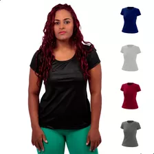 Kit 5 Camisetas Básicas Feminina Babylook Tecido Dry Premium