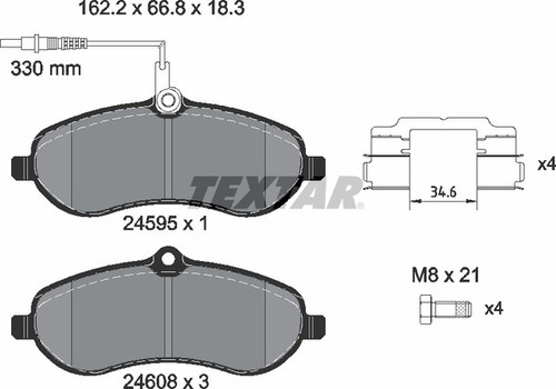 Balatas Delanteras Textar Citroen Jumpy 2014 2015 2016 Foto 5