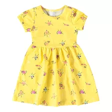 Vestido Infantil Manga Curta Estampado - Malwee Kids