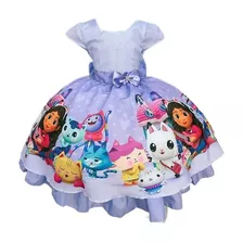 Vestido Infantil Lilás Casa Mágica Da Gaby Luxo