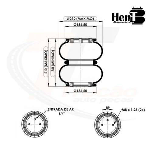 Kit Suspensão A Ar Caminhão Dianteira - Universal 1/2 12MM - Sem Suporte /  Sem Controle é na Trucão Auto Peças. Compre em até 10x S/ Juros ou com 5%  de desconto no Pix ou Boleto.