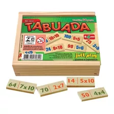 Tabuada Completa 54 Peças Jogo Educativo Escolar Em Madeira