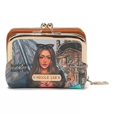 Monedero Tarjetero Dama Nicole Lee Prt7451 Tour De Paris Color Gris