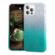 Funda Mateprox Para iPhone 12/12 Pro Glitter Green